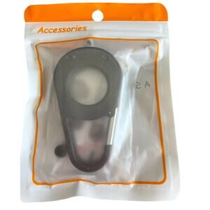 Black AirTag Holder Case with Carabiner Clip Keychain – New
